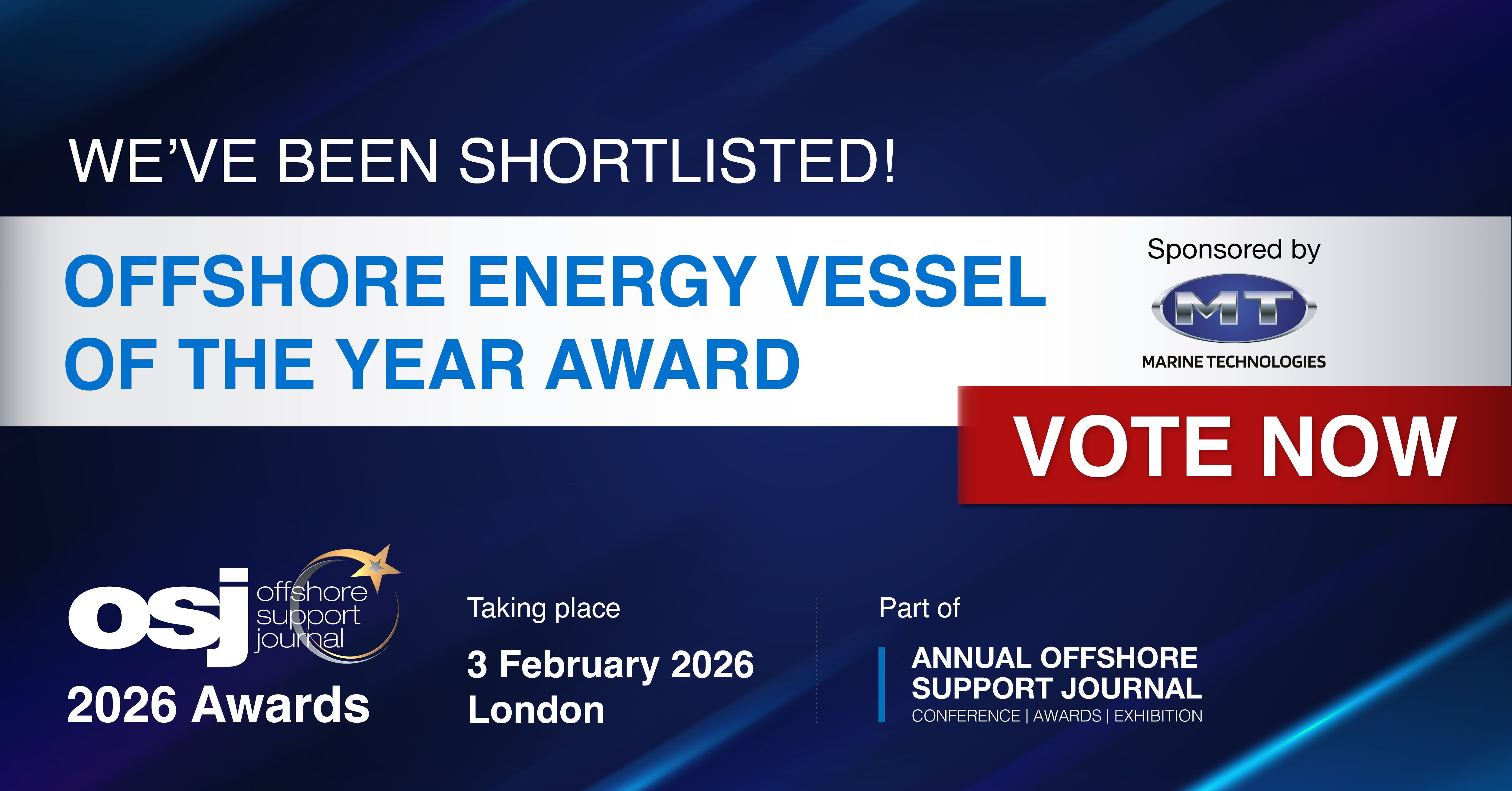 HAV Design shortlisted for Offshore Energy Vessel of the Year Award 2026